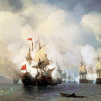 Бой в Хиосском проливе 24 июня 1770 года. 