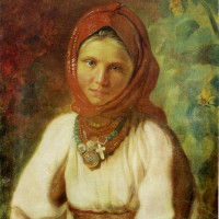 Портрет девочки в красном платке.