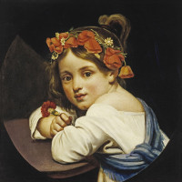 Девочка в маковом венке, с гвоздикой в руке (Мариучча?)