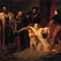 Смерть Инессы де Кастро, морганатической жены португальского инфанта дона Педро.