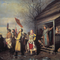 Сельский крестный ход на Пасхе.